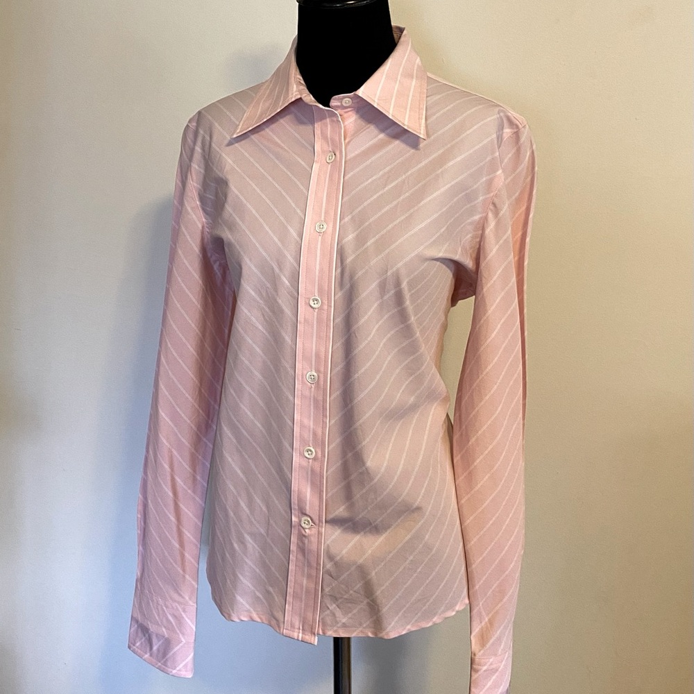 Faconnable Pink Striped Button-Down Shirt